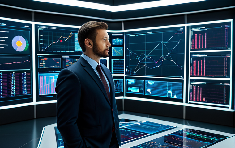 A professional data analyst, fully clothed in a modest business suit, stands confidently in a sophisticated, futuristic control room. Large, interactive display screens surround the analyst, showcasing intricate data visualizations, glowing network diagrams, and complex charts in a clean, modern aesthetic. The scene emphasizes the extraction of deep meaning and hidden patterns from vast amounts of information, highlighting the AI's role in providing profound insights for strategic decision-making. Professional photography, high detail, perfect anatomy, correct proportions, natural pose, well-formed hands, proper finger count, natural body proportions, safe for work, appropriate content, fully clothed, professional.